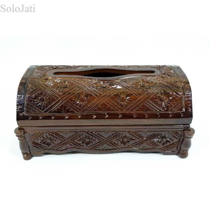 

Kotak Tempat Wadah Tisu Kayu Jati Asli Ukir Ukiran Pahatan Antik Unik murah