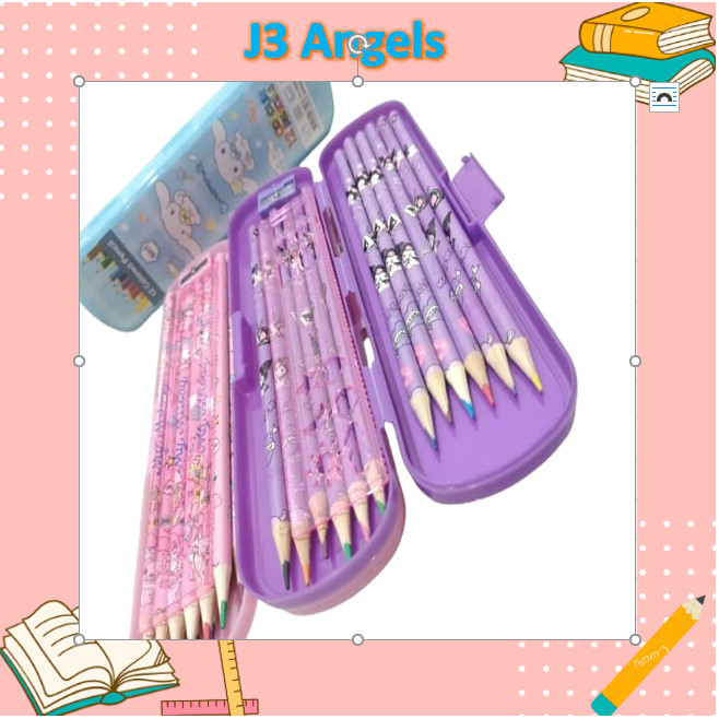 

J3 - Pensil warna 4in1 set serutan penggaris box karakter sanrio