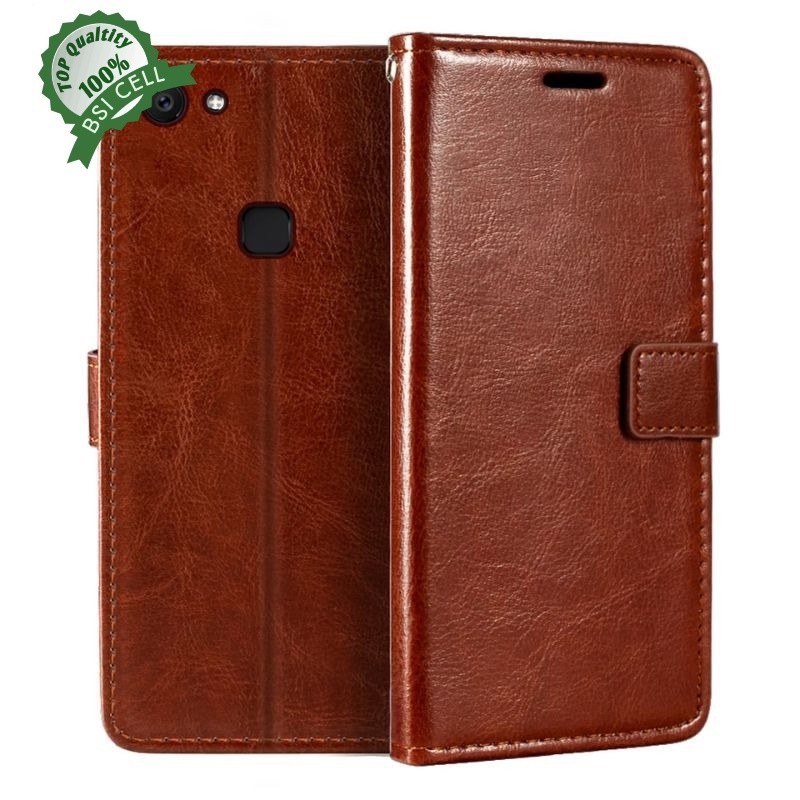 VIVO V7+/ Vivo 1716 LEATHER CASE SARUNG HP DOMPET KULIT FLIP COVER CASE/BUKA TUTUP/KESING DOMPET
