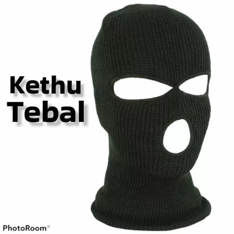 SEBO Buff Ninja Full Face Balaclava Spandex Hitam Polos SEBO PERAMPOK