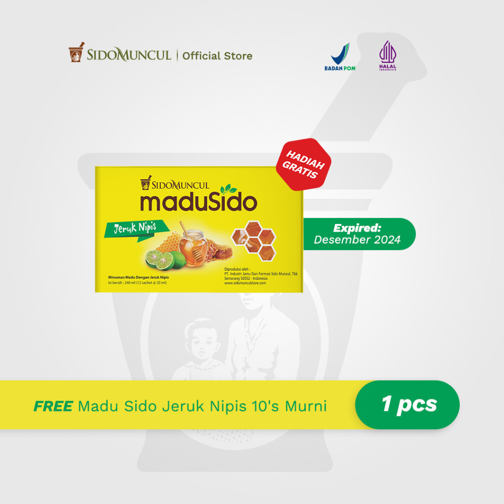 

Free Sido Muncul Madu Sido Jeruk Nipis 10's Murni - Menyehatkan Tubuh (Near Expired Date)