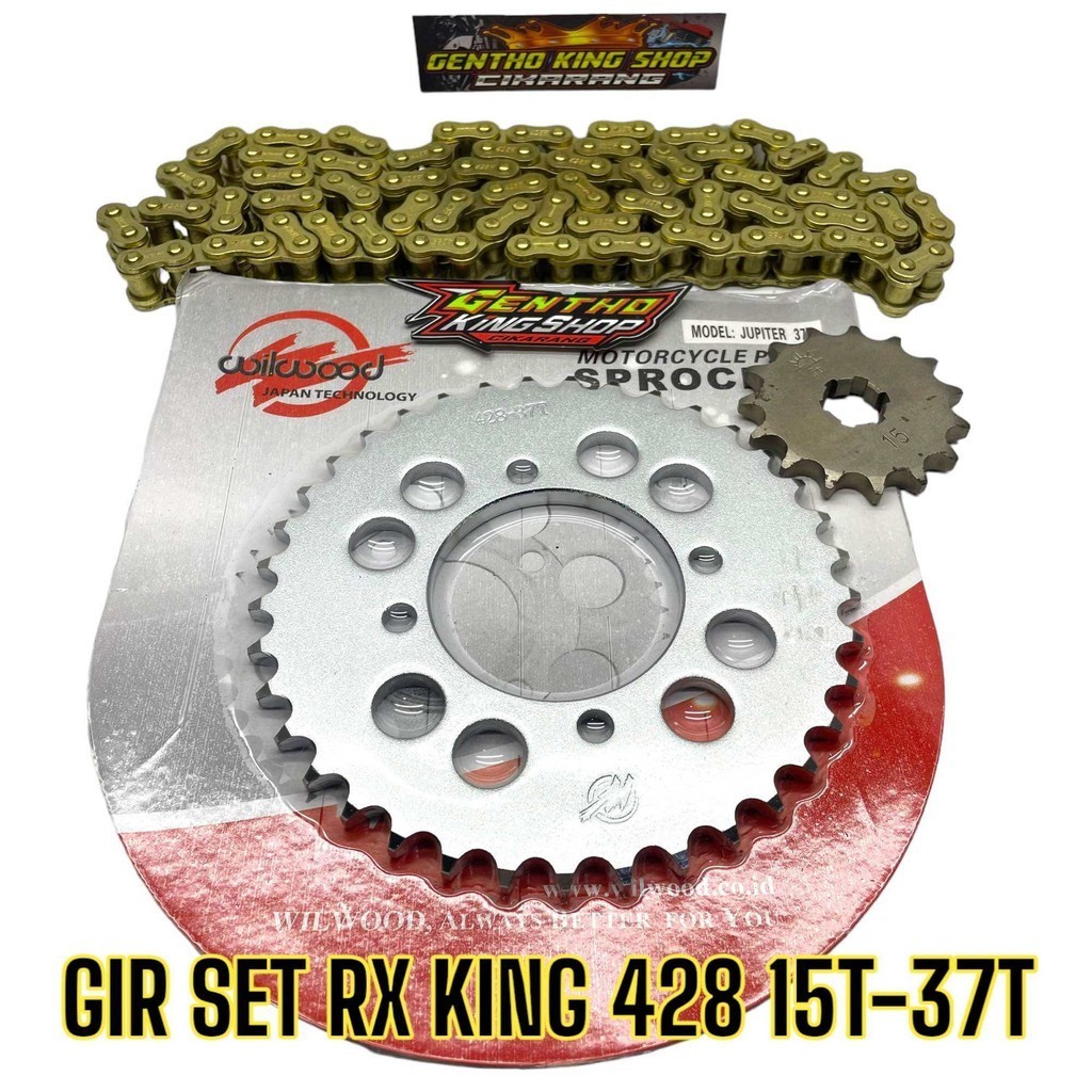 GIR GEAR SET RANTAI RX KING RX KING RXS MODEL SSS RANTAI GOLD 428 15T-37T