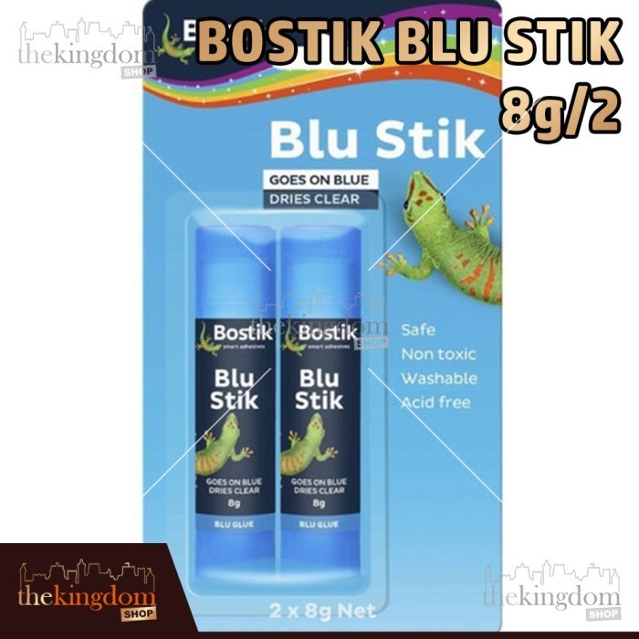 

Bostik Blu Stik Blue Glue 8g Blister Stick Lem Kertas Perekat /2