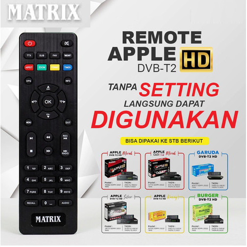 REMOT REMOTE STB MATRIX APPLE SILVER / APPLE KUNING / APPLE MERAH / MATRIX GARUDA / MATRIX BURGER SE
