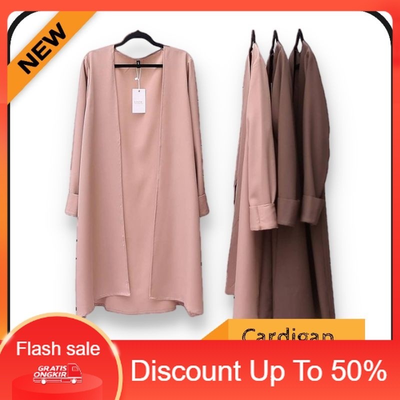 PROMO OUTER Long Cardigan Bahan Crinckle Air flow Outer Kondangan Tangan Panjang Lipat Allsize