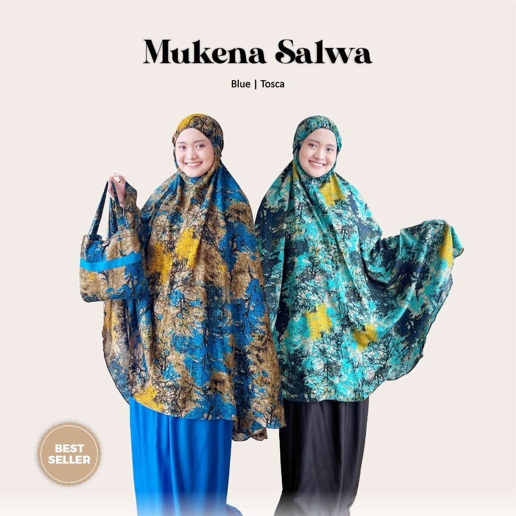 Mukena Dewasa Motif Salwa Series Mukena Sholat Mukenah Travel  Bahan Rayon Viscose Premium Cantik Ad