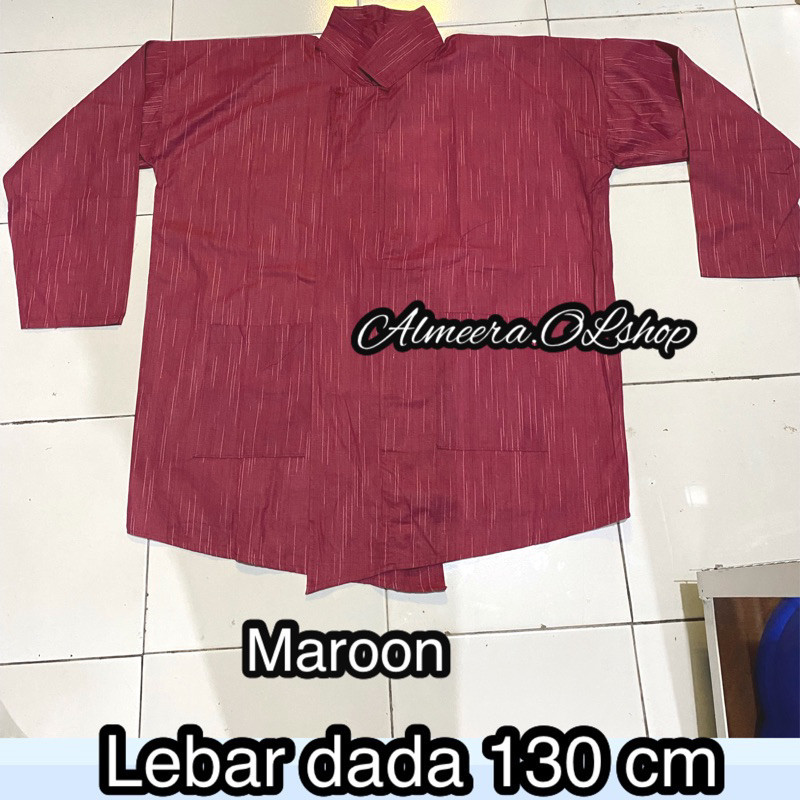 LURIK JAWA surjan lurik alusan motif hujan gerimis warna merah maroon