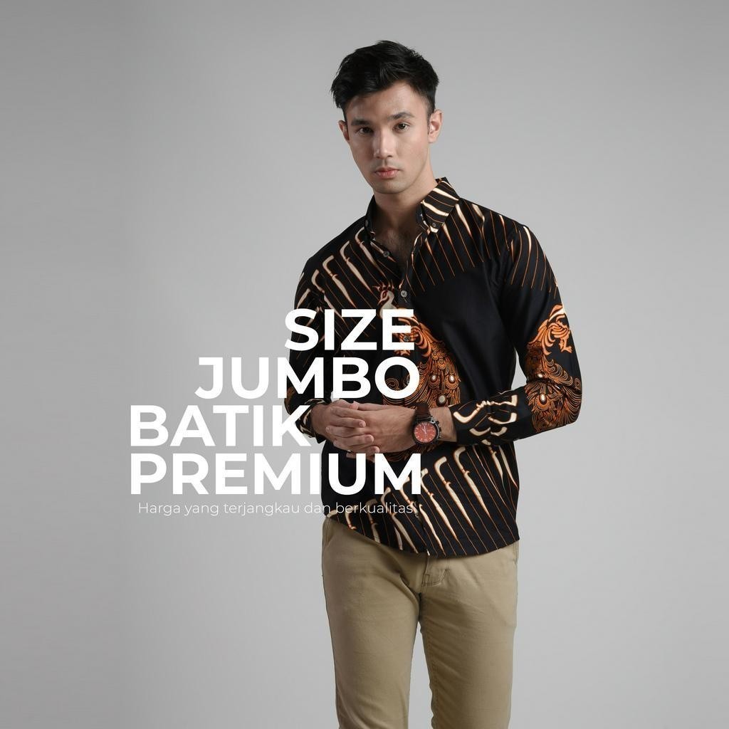 Fashion Kemeja Batik Pria Lengan Panjang big size Kemeja batik jumbo kemeja batik big size 031