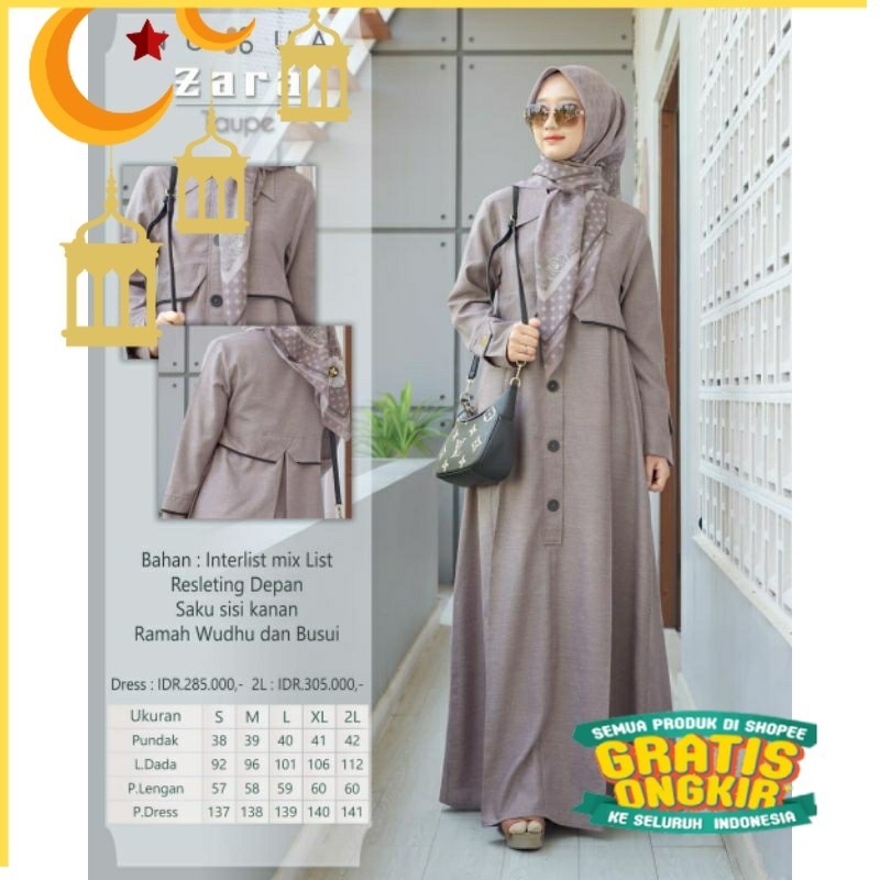NUBUA DRESS ZARA gamis muslimah Polos/ anak kecil tanggung sd smp