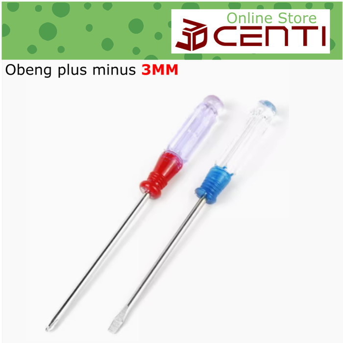 Obeng Crystal Line Plus Minus Kembang 3mm mini screwdriver