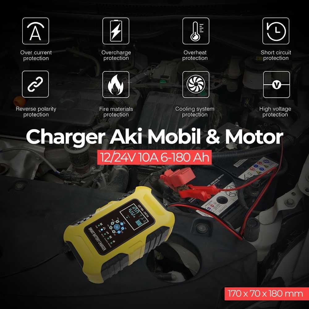 Charger Aki Mobil Motor 12/24V 10A 6-180 Ah - FBC122410D