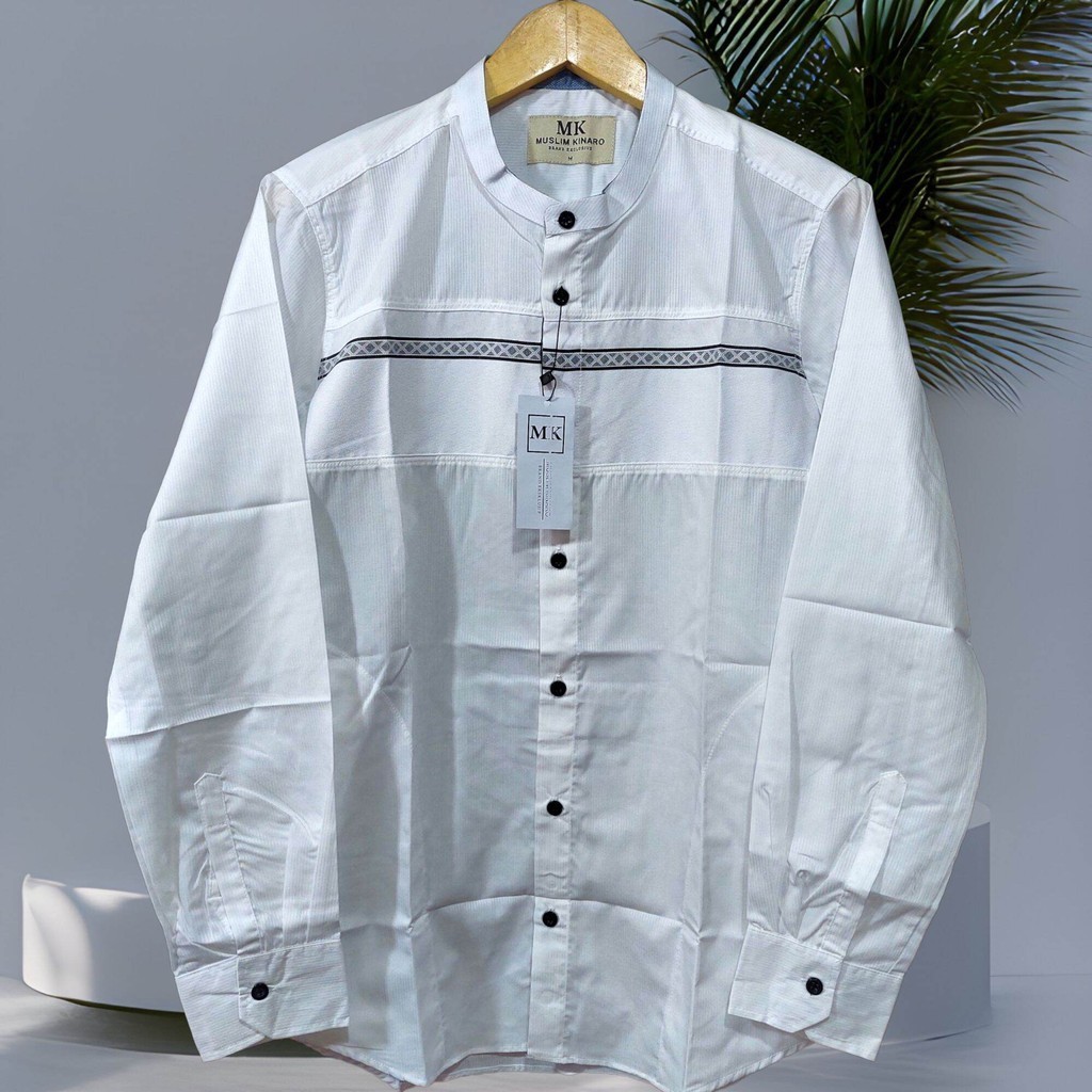 baju kemko kemeja koko muslim kinaro pria muslim dewasa lengan panjang MK koko kurta