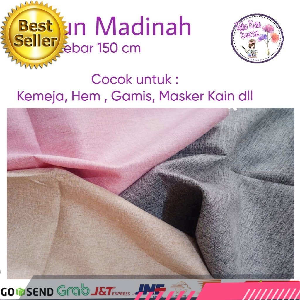 KAIN KATUN MADINAH KAIN KATUN MADINAH PREMIUM KAIN MADINAH KATUN POLOS BAHAN KEMEJA KATUN DRESS TUNI