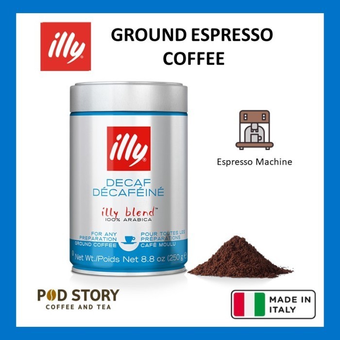 

[Coffee New] Ground Coffee illy / Bubuk Kopi Premium italia Medium Roast 250gr - Espresso Decaf