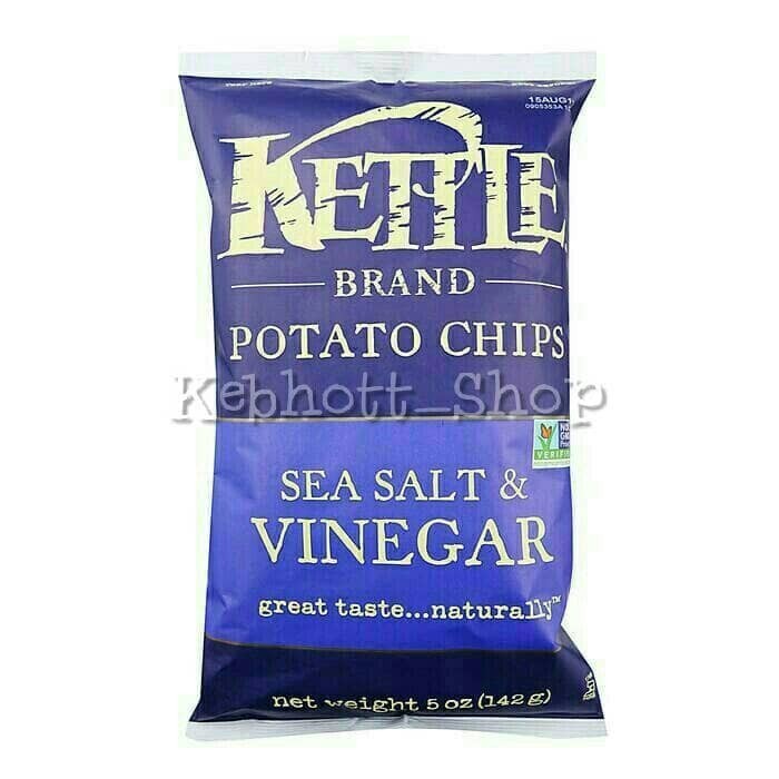 

Terbaru Kettle Potato chips/snack Sea Salt & Vinegar 142gr