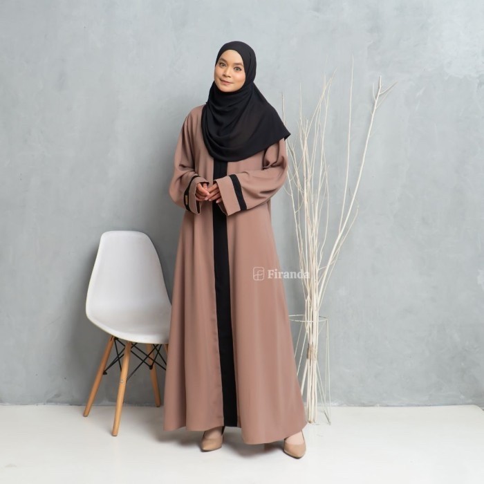 Firanda Abaya Arumi - Abaya Basic Polos - Gamis Dress Syar'i - Mocca, S