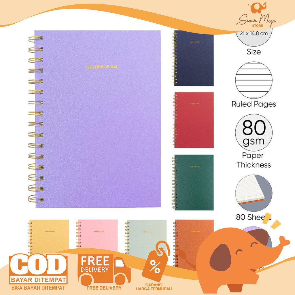 

Joyko Notebook NB-721 Golden Spiral NEW Buku Catatan Bergaris Hard Cover A5 Murah