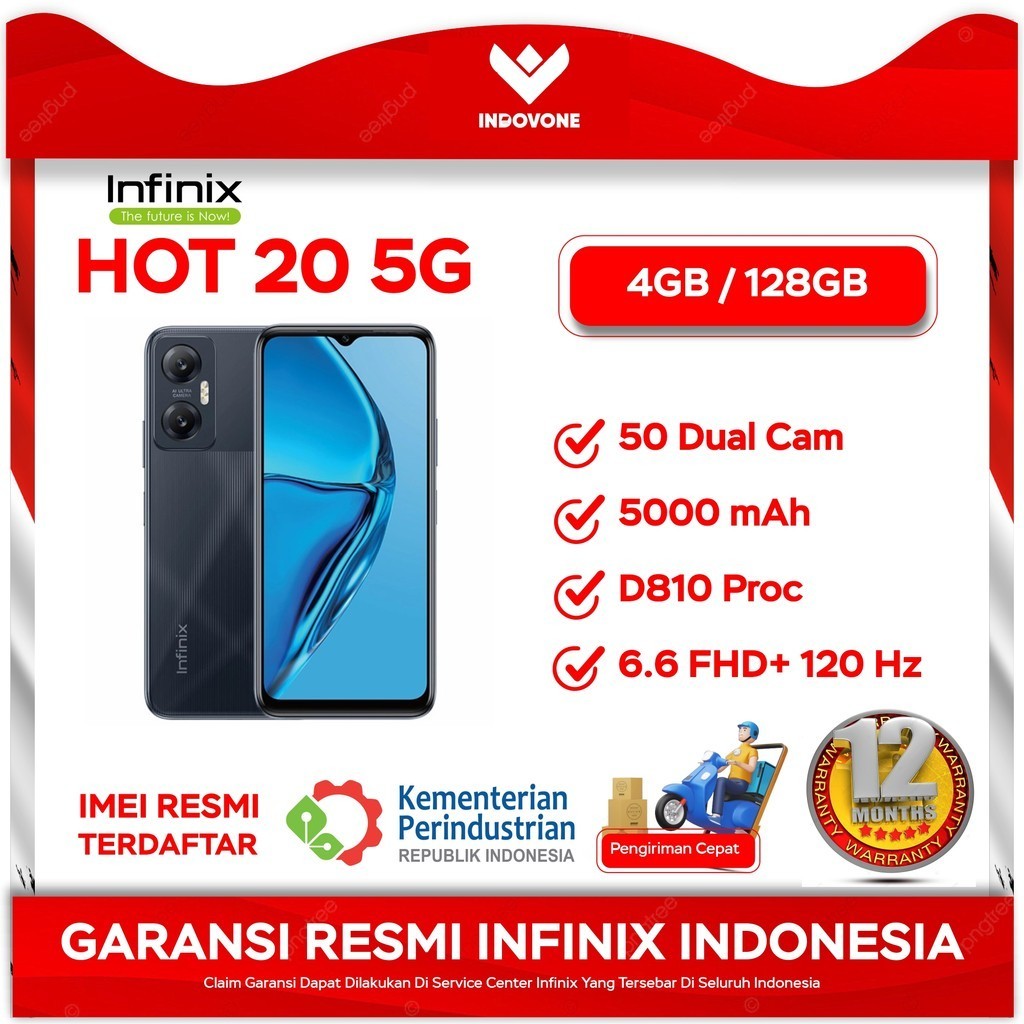 INFINIX HOT 20 5G NFC RAM 4/128GB - GARANSI RESMI