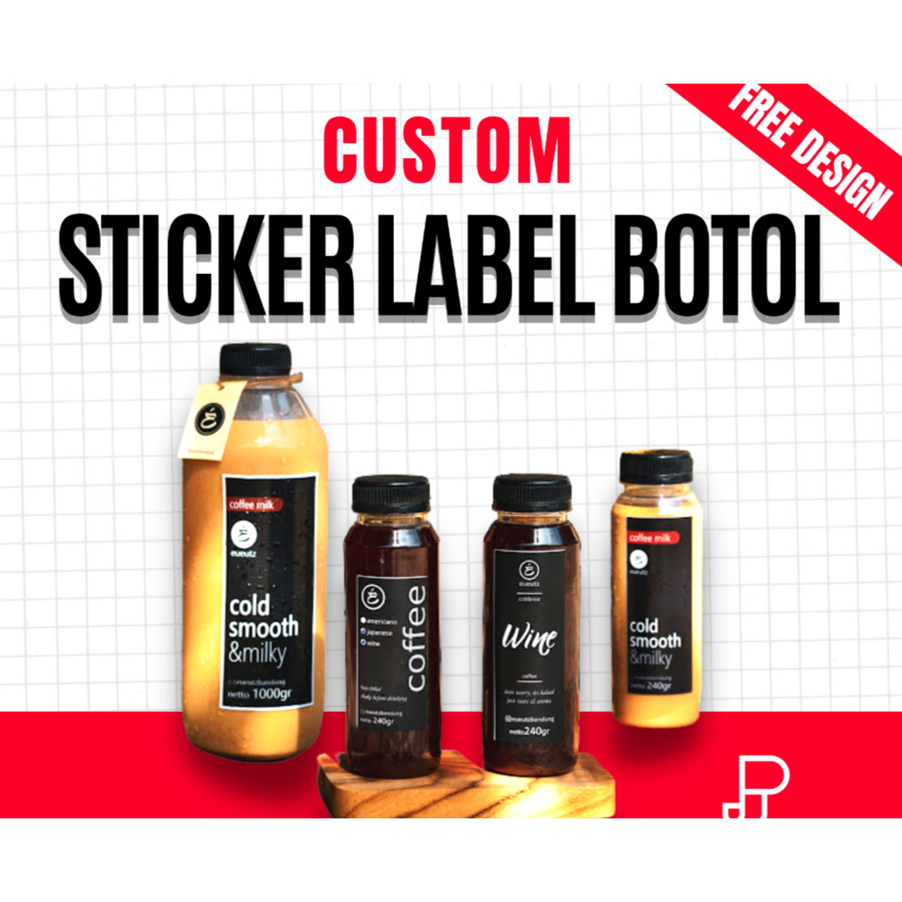Custom Sticker Vynil Botol/Sticker Tahan Air Sticker Botol Sticker Botol Sticker  (FREE DESIGN)
