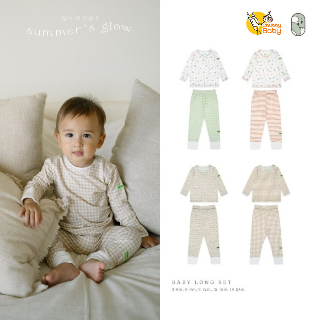 HAMAKO - Baby Long Set | Baju Tidur Bayi TENCEL™ | Summer's Glow