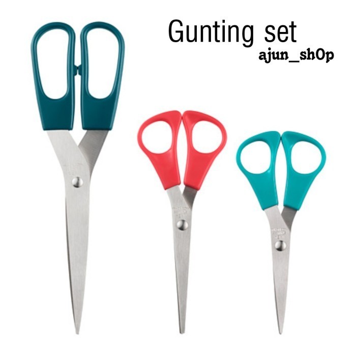 

gunting set ikea warna warni isi 3pcs gunting dapur set - gunting set 3