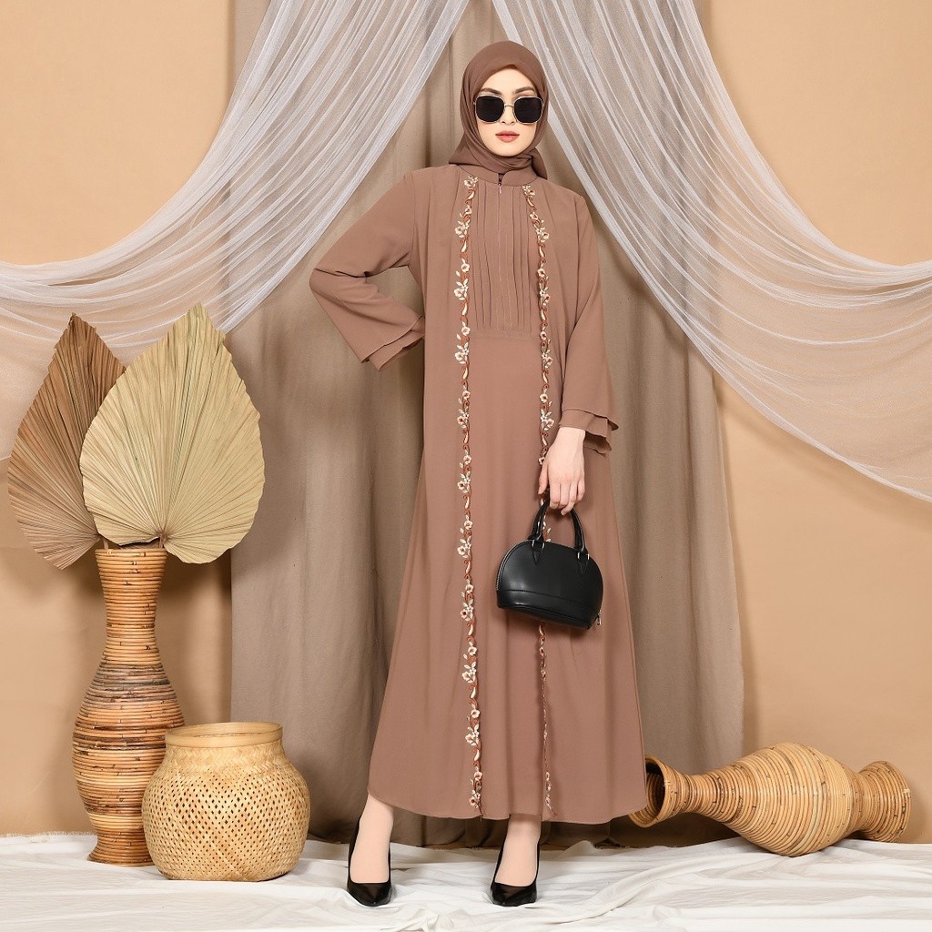 New gamis kondangan pakaian wanita dress muslim hijab jubah lebaran 2024 pesta premium