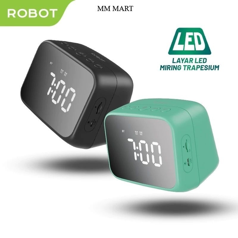 [BISA COD] Robot RB170 Speaker Bluetooth 5.3 Cermin LED Display + Alarm Original