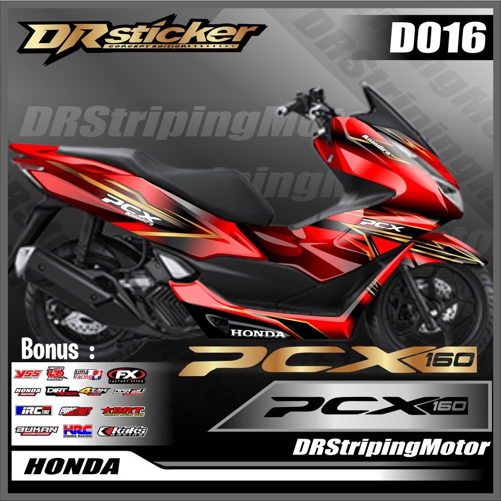 Decal PCX 160 New/Decal Variasi Motor List PCX 160 Full Body Dr Sticker Decal PCX Gold
