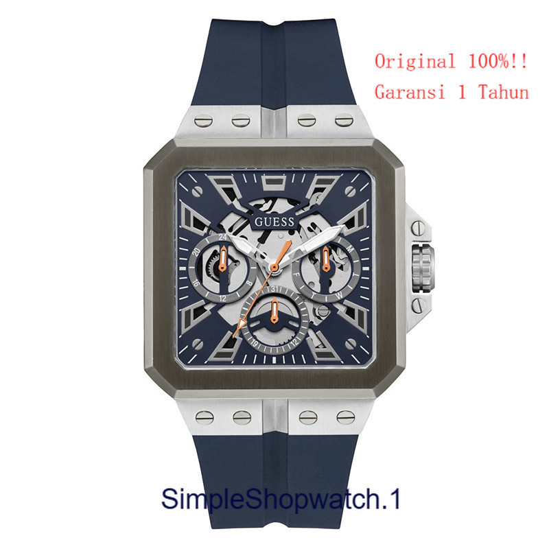 Original 100% GUESS GW0637G1  LEO Navy Jam Tangan Pria  Multi Fungsi Garansi Resmi 1 Tahun