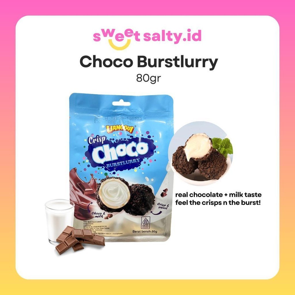 

HALAL Lianggui Burstlurry Choco Chocolate Flavour 80gr | Wafer Crispy | Wafer Salut | Snack Wafer | Choco Ball | Bola Coklat Rasa Coklat | Snack Halal