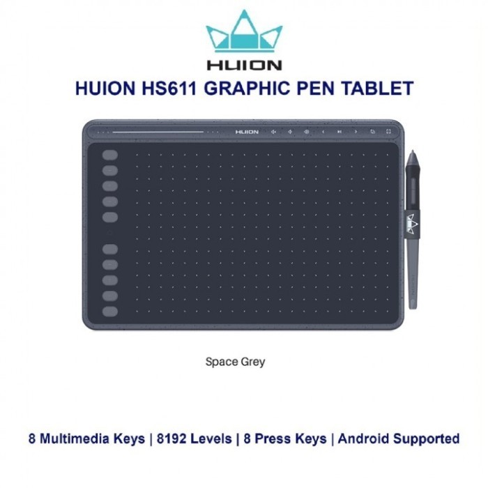 HUION HS611 Graphics Drawing Tablet with Battery-free Pen Tablet PW500