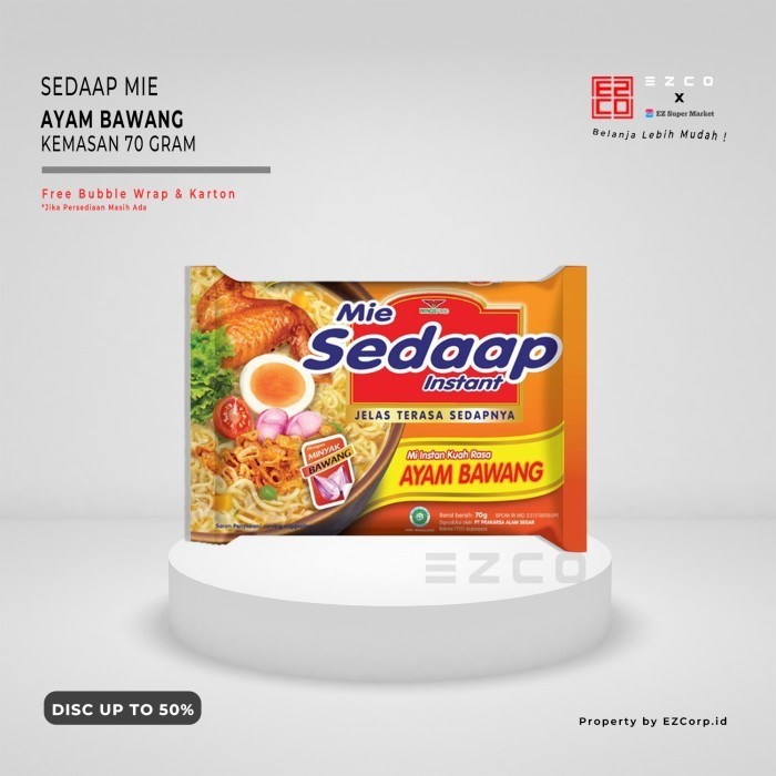 

SEDAAP MIE RASA AYAM BAWANG KEMASAN 70 GRAM