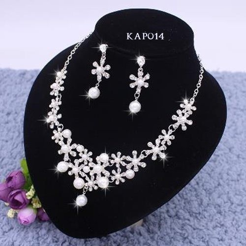 Set Kalung Anting Anting Mutiara Pesta Wedding Pengantin Kap014