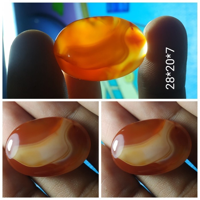 Natural Batu Akik Motif Gambar Buah Pisang Raja Banana Fruit UnikAntik