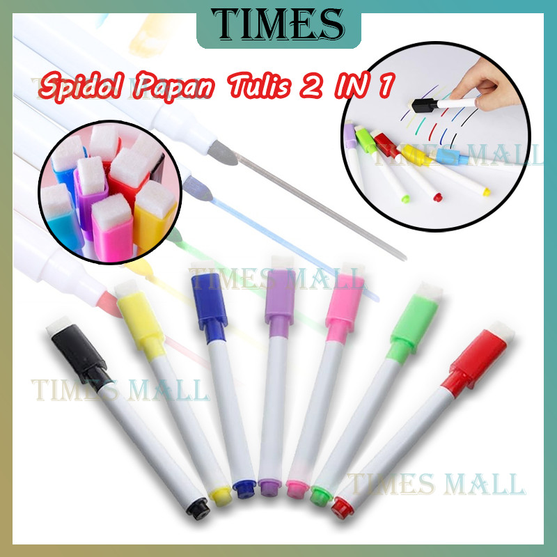 

Spidol Papan Tulis 2 IN 1/Spidol Warna Whiteboard Dengan Penghapus/Mini Warna Warni Wipe And Clean Whiteboard Marker