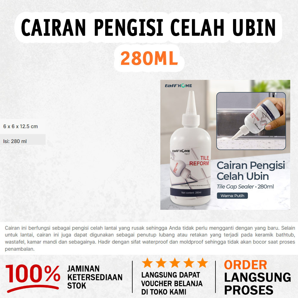 

Cairan Pengisi Celah Ubin Tile Gap Refill Agent Sealer Repair Glue 280ml - White