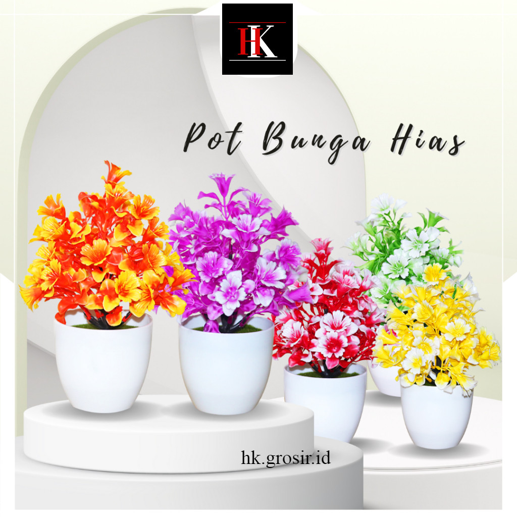 Bunga Hias Plastik Pot Bunga Ruang Tamu