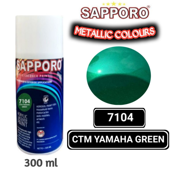 

Sapporo CTM Yamaha Green 7104 Cat Semprot Aerosol Hijau Tua Botol