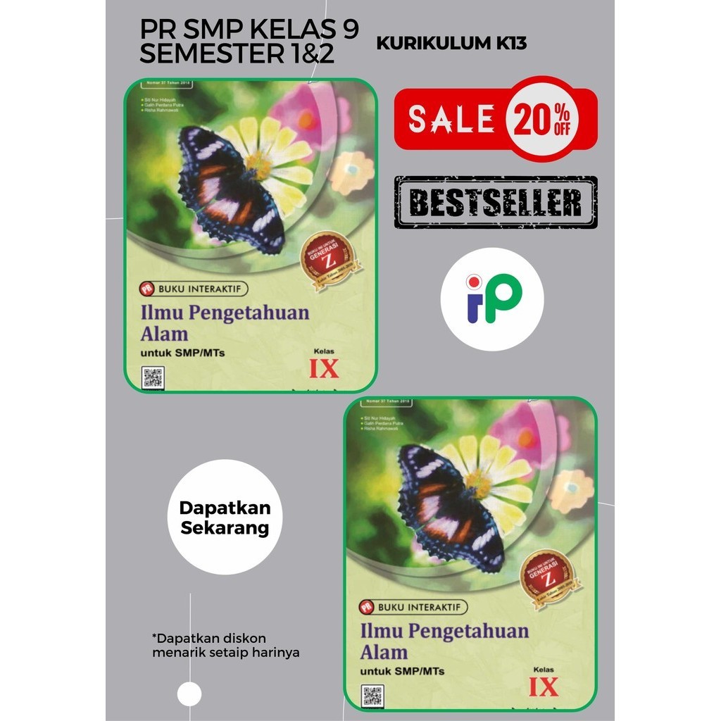 Buku Pr/Lks IPA K13 SMP/MTS Kelas 9 Semester 1&2 Intan pariwara Tahun 2024 Terbaru
