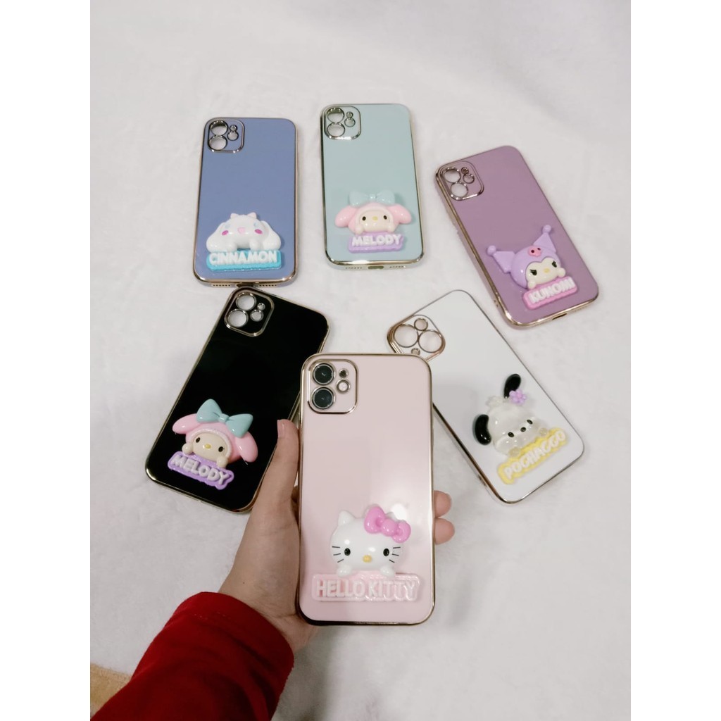 3D Softcase Sanrio Cinnamon Kunomi Melody Hello Kitty Pochacco For Realme C55 Xiaomi Redmi mi 13C 12