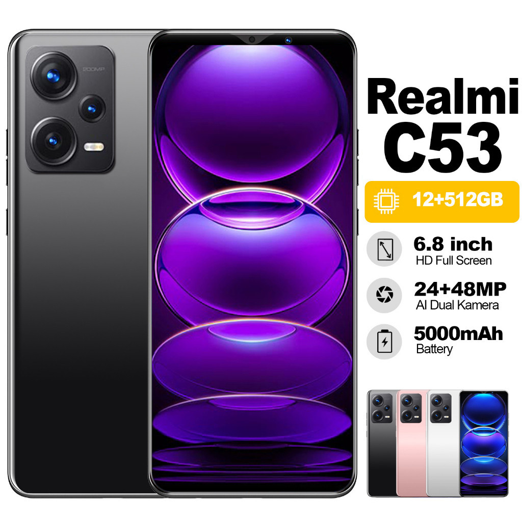 Original Realmi C53 ram 12 256GB Layar 6.8inch 24+48MP FHD Camera Smartphone 5G hp murah android 4G Bagus Internet handphone baru ori asli hpmurah ram besar cuci gudang COD Terbaru 2023 promo 150 ribuan ram 512gb ponsel 1 jutaan