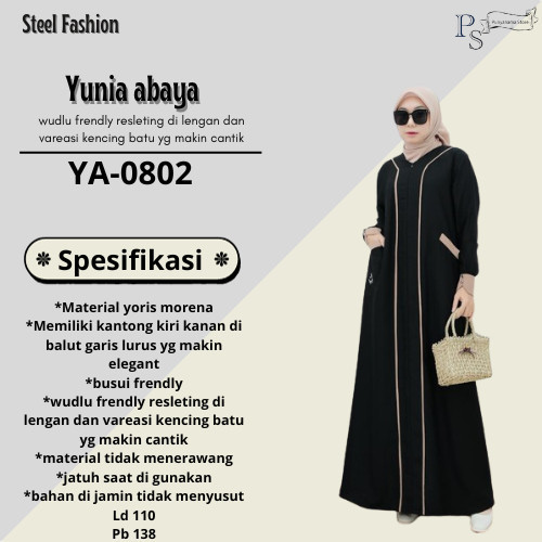 Yunia Syari Original Abaya Wanita (YA-0802)/Yunia Stel Gamis Muslim