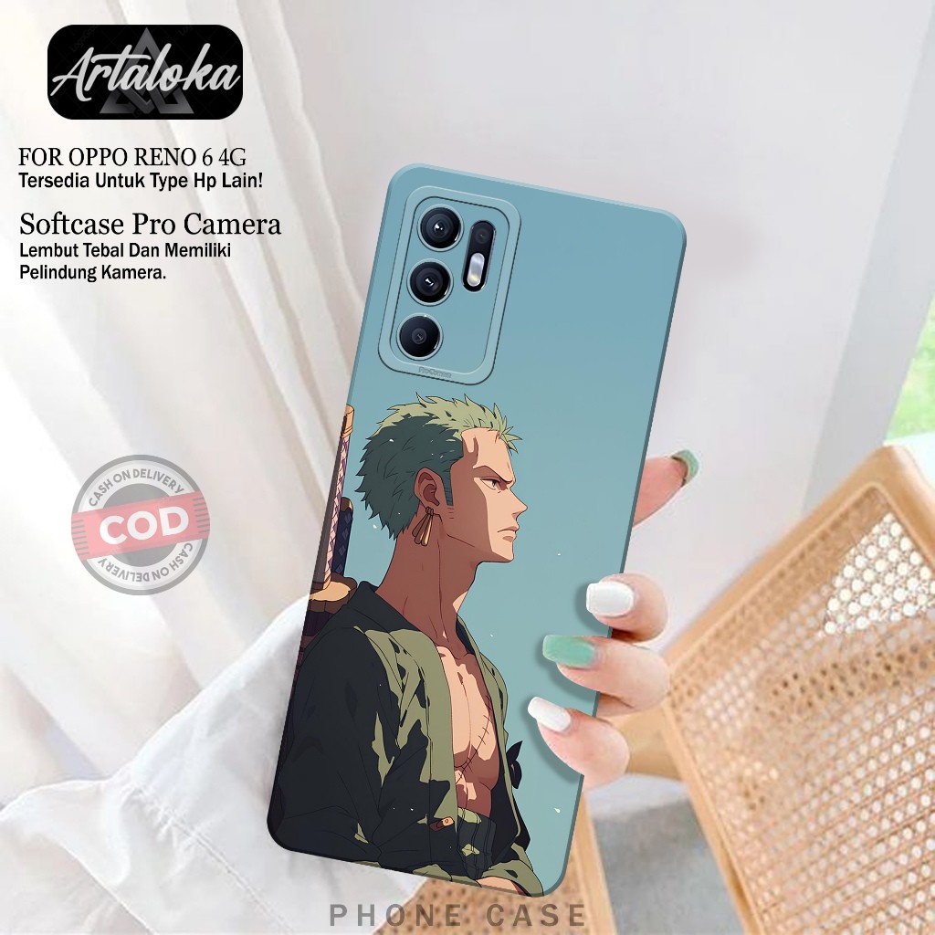 Softcase Hp Oppo Reno 6 4G Fashion Case Anime Case Oppo Reno 6 4G Silikon TPU Pro Camera Casing Oppo