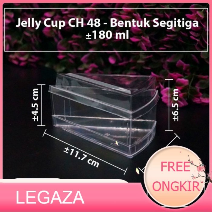 GELAS PUDING DAN CAKE isi 10 pcs - CH 48 / CUP PUDING SEGITIGA /MIKA - Legaza
