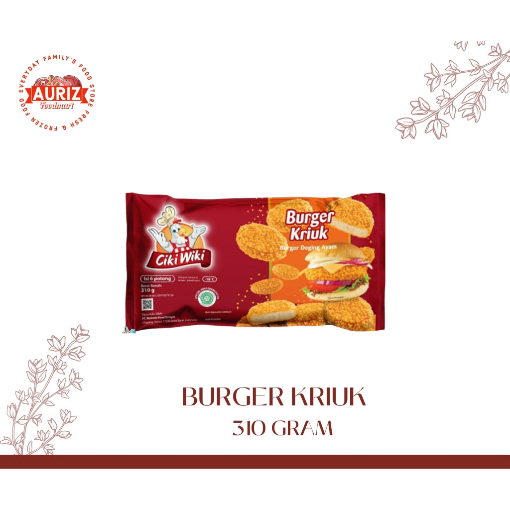 

CIKI WIKI Chicken Burger Kriuk 310 gram