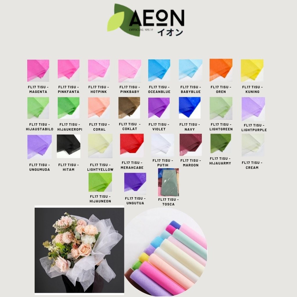 

AEON - (5 LEMBAR) - FL17 TISU Kertas Tissue Buket/ Kertas Tissue/ Flower Wrapping Paper