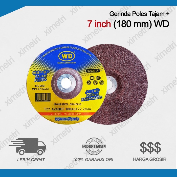 Mata Batu Gerinda Poles WD 7" / 7 Inch x 6 mm Tajam Plus ORI