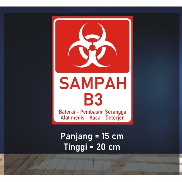 

Sticker Tempat Sampah B3 15x20cm warna Merah