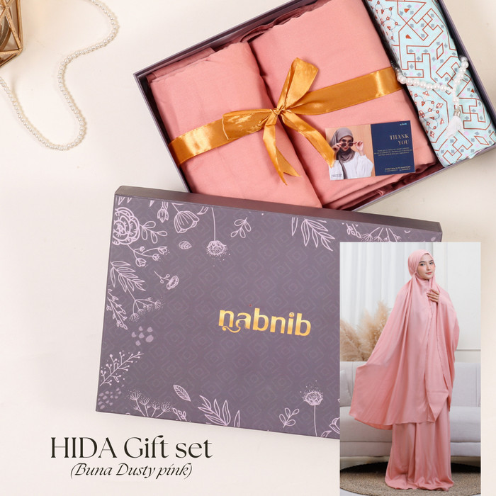 

[Terlaris] Nabnib - HIDA Gift Set Mukena Spesial Gift Exclusive Box - Buna Dusty Pink
