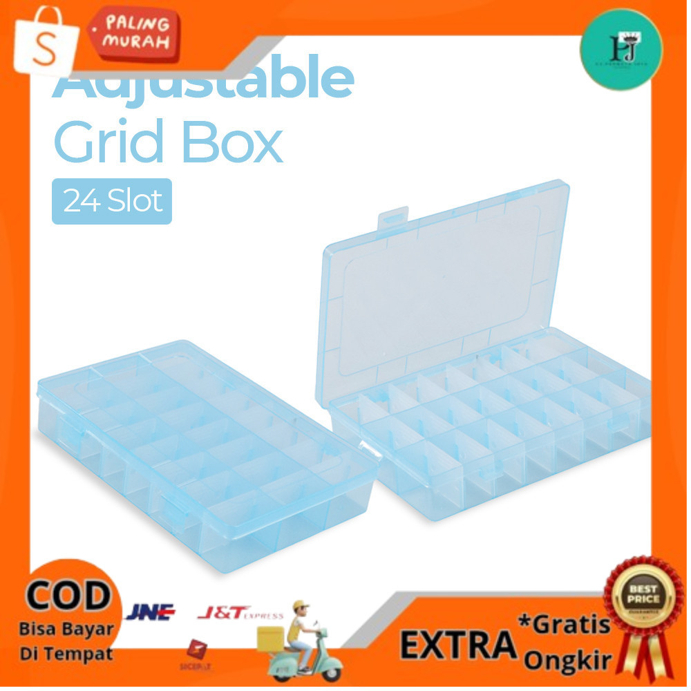 

SQUARE Kotak Penyimpanan Multifungsi Adjustable Grid Box 24 Slot - J24D